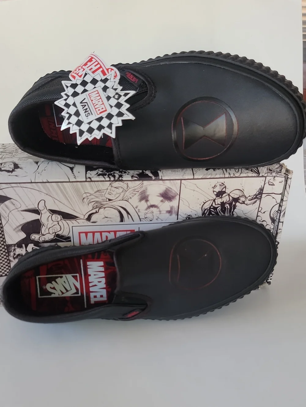 VANS Classic Slip-On Marvel Black Widow Black Mens US 7.5 VN0A38F7U7K